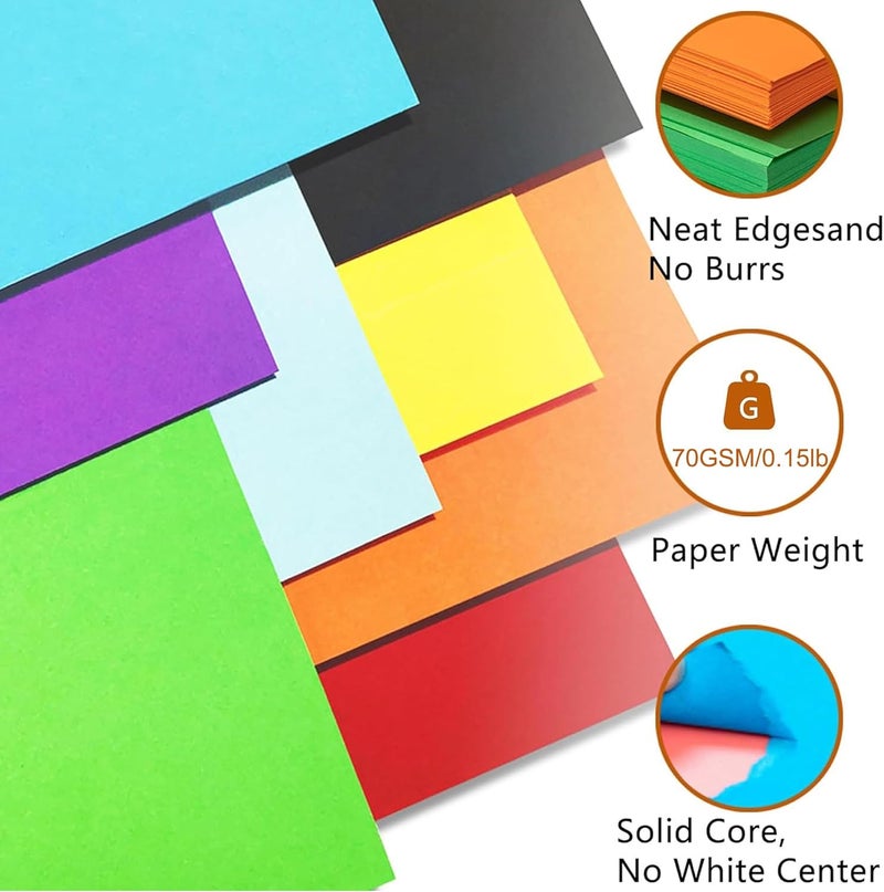 Cezmkio A4 Colored Paper 200 Sheets- Thin Colored A4 Paper (20 Colors), 8.5 x 11.7inch Assorted 70gsm Handmade Copy Cardstock for DIY Arts and Crafts Colorful Projects(Not for printing) - Image 4